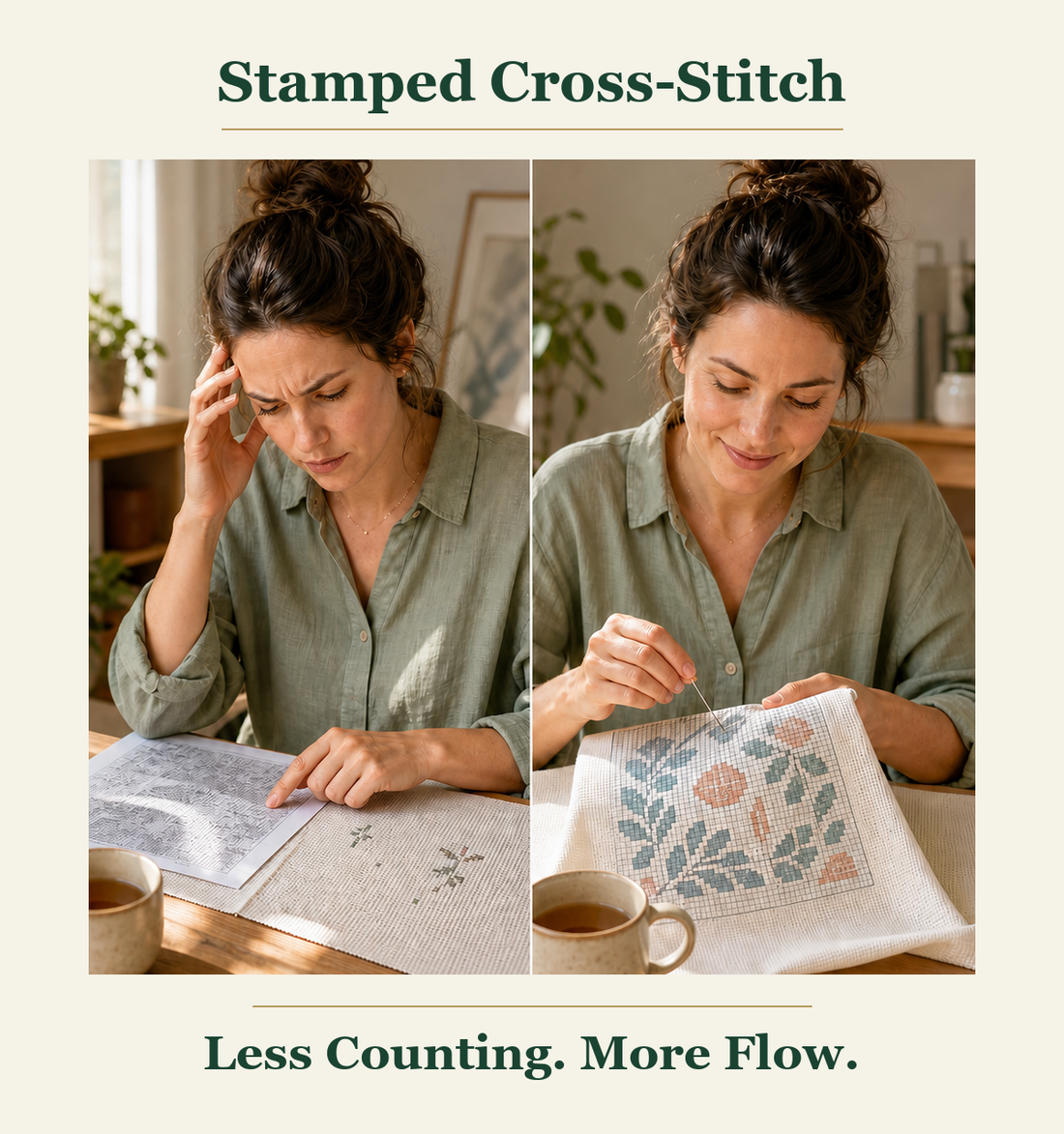 Stamped Cross Stitch, Less Counting, More Flow.