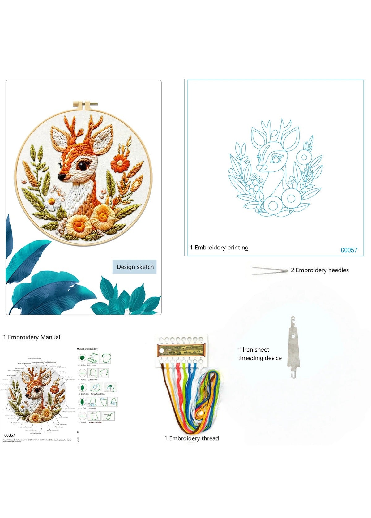 Sylvan Whisper - Fawn Embroidery Kit - Beginner Friendly