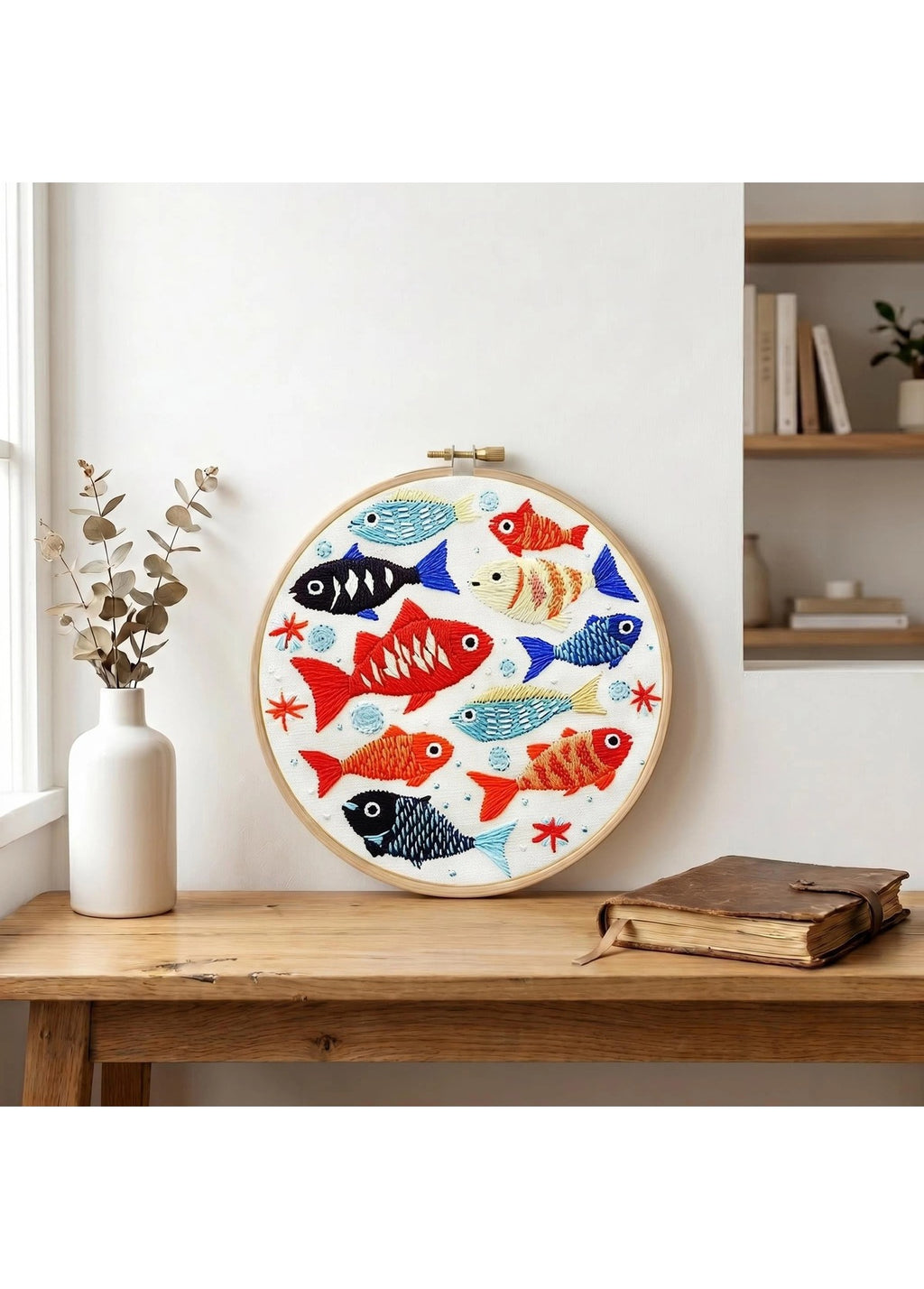 Quiet Fin - Fish Embroidery Kit - Beginner Friendly