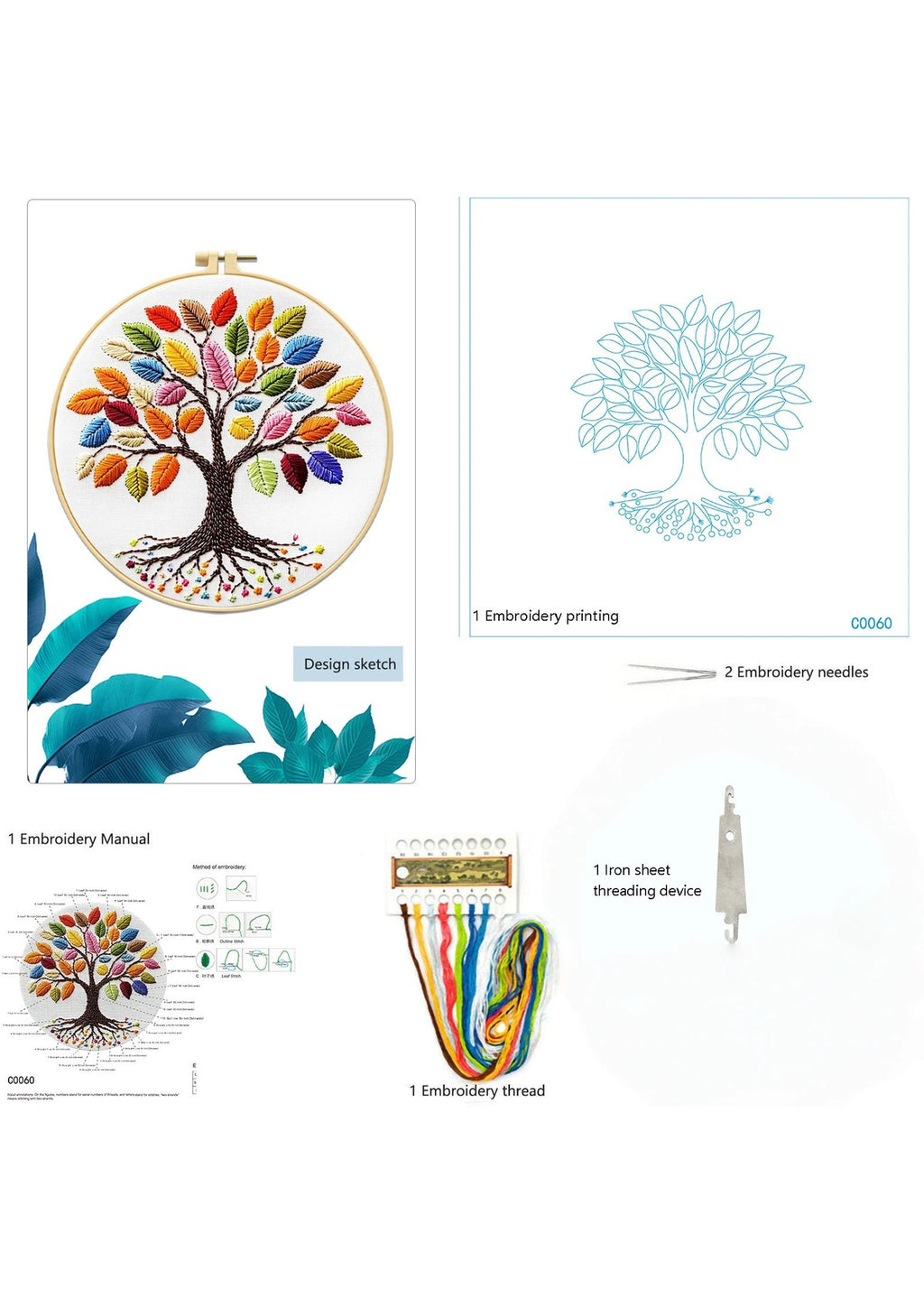 Dappled Arbor - Tree Embroidery Kit - Beginner Friendly