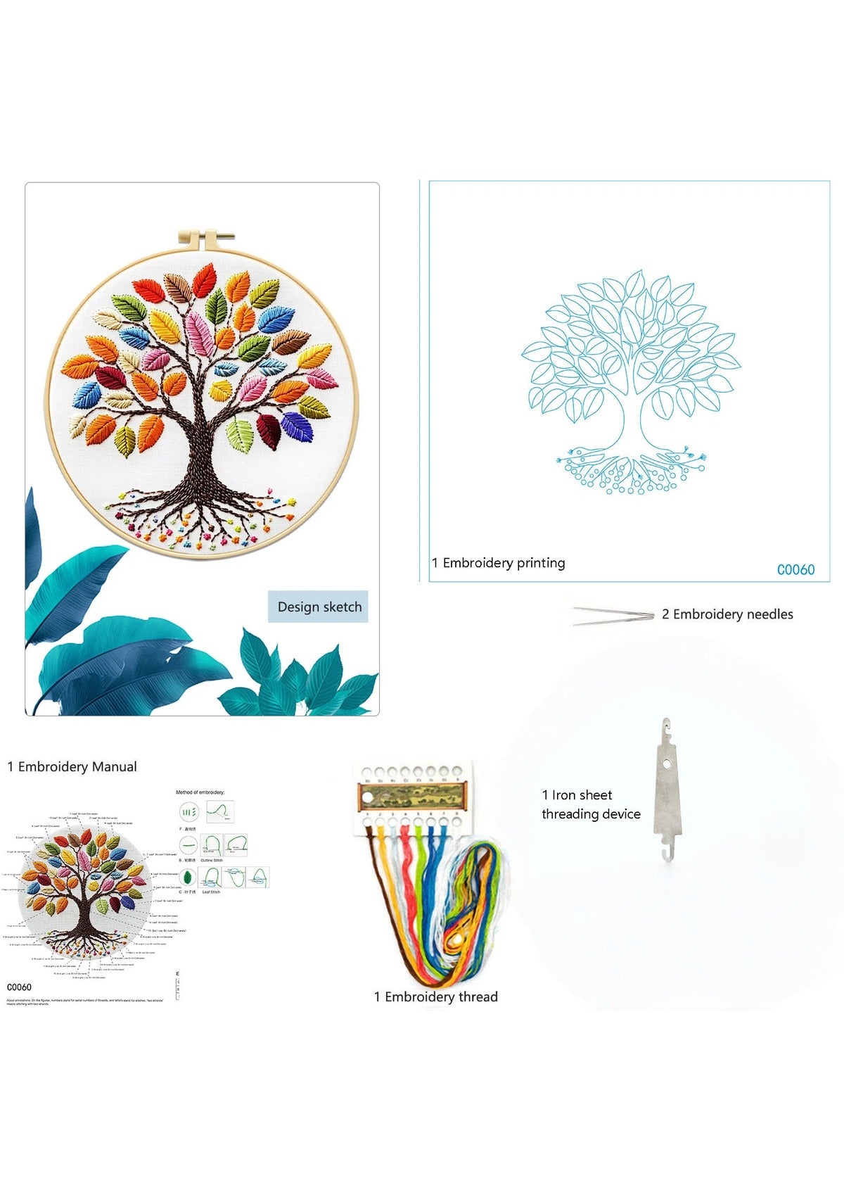 Dappled Arbor - Tree Embroidery Kit - Beginner Friendly