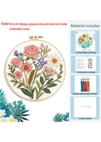 Rosy Reverie - Pink Blooms Cross Stitch Kit - Beginner Friendly
