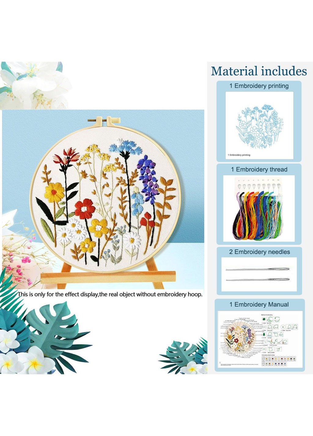 Wild Flora - Flowers Embroidery Kit - Beginner Friendly