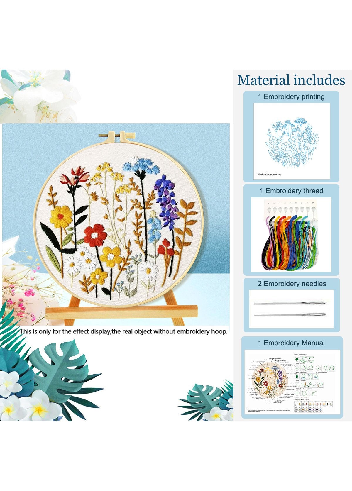 Wild Flora - Flowers Embroidery Kit - Beginner Friendly