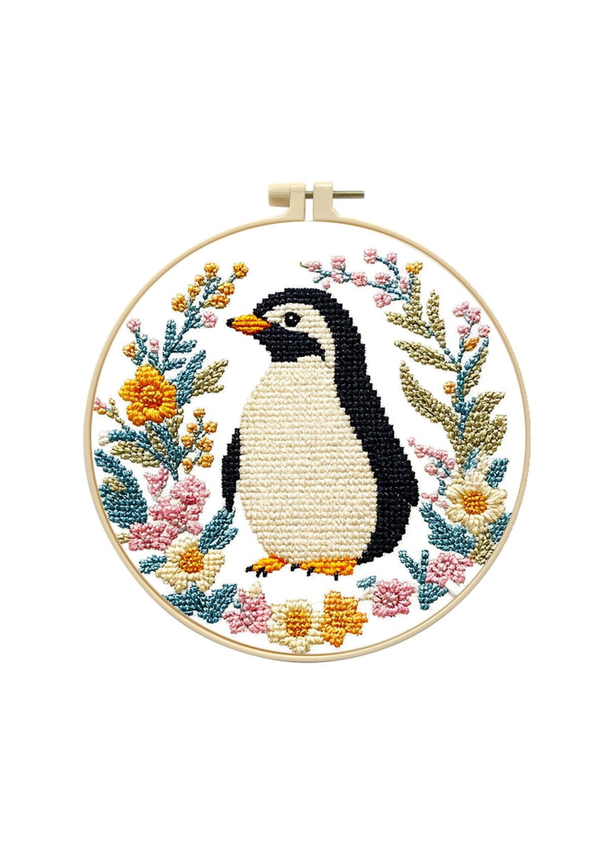Wanderlust Wings - Garden Penguin Cross Stitch Kit - Beginner Friendly