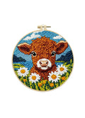 Meadow Monarch - Calf & Wildflowers Cross Stitch Kit - Beginner Friendly