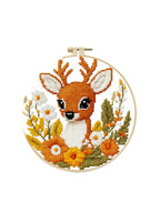 Sylvan Whisper - Fawn & Wildflowers Cross Stitch Kit - Beginner Friendly