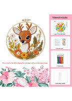 Sylvan Whisper - Fawn & Wildflowers Cross Stitch Kit - Beginner Friendly