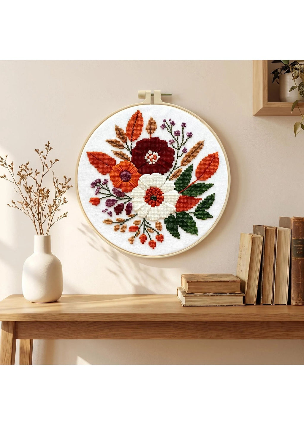 Floral Harmony - Botanical Garden Cross Stitch Kit - Beginner Friendly