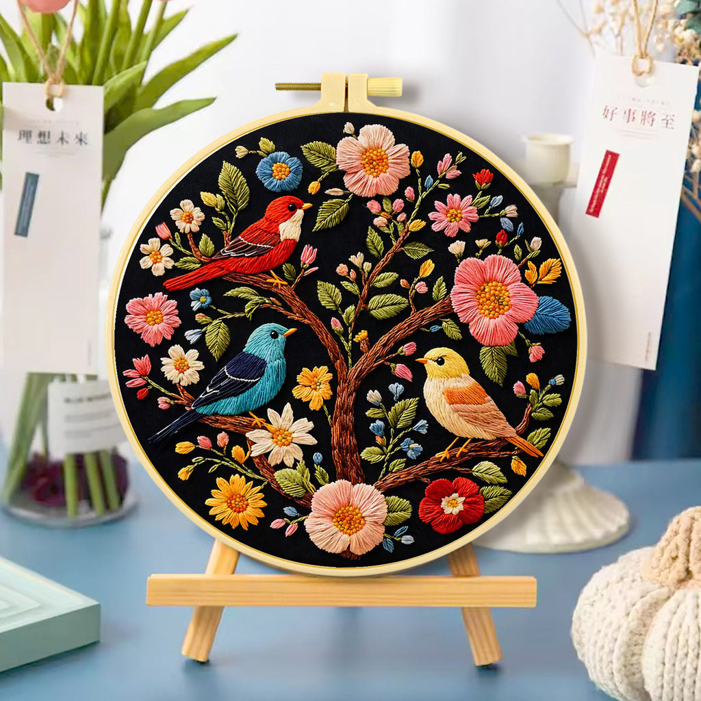 Joyful Aviary Blooms - DIY Embroidery Kit