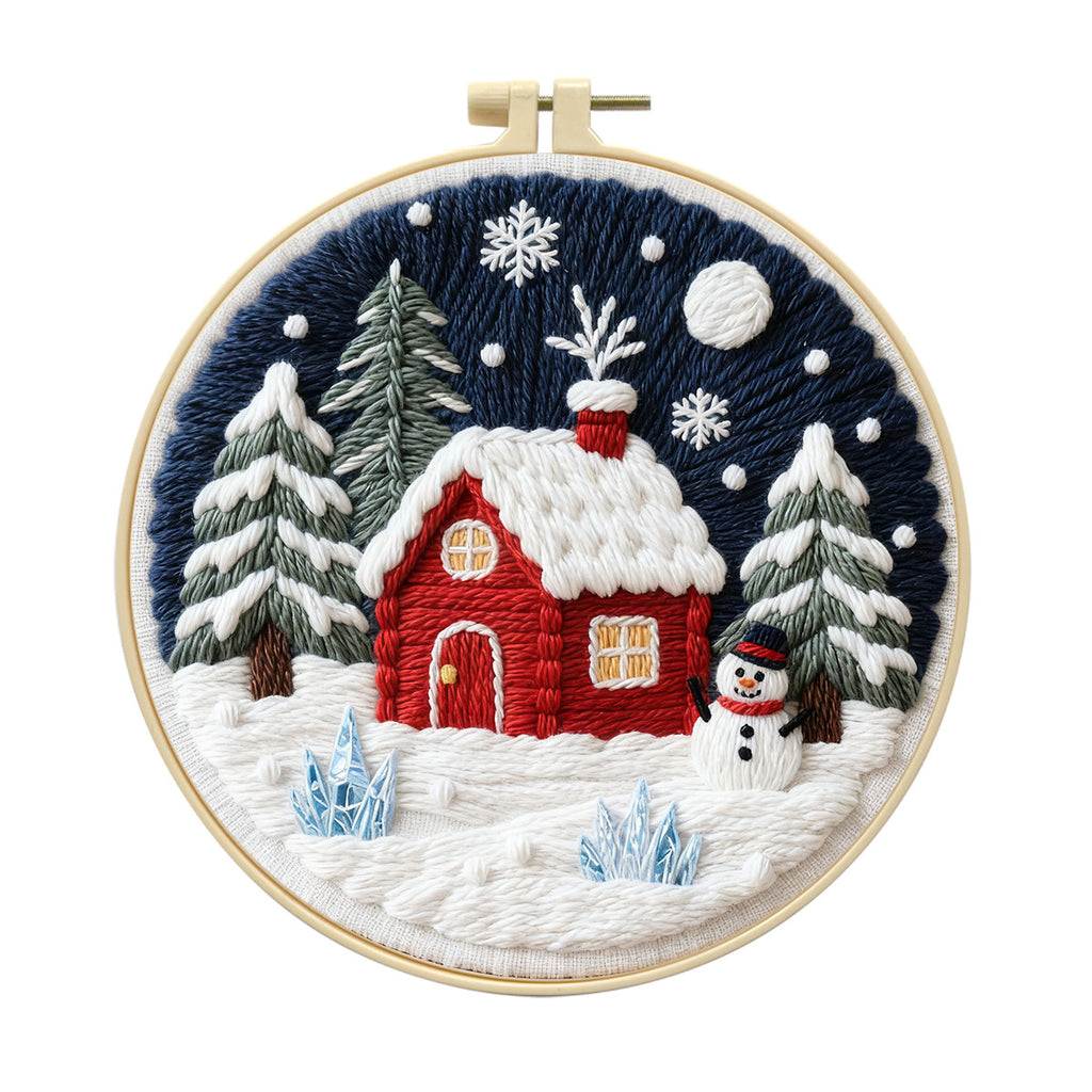 Winter's Embrace Snow Scene - DIY Embroidery Kit