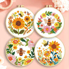 Golden Nectar Wreath - DIY Cross Stitch Kit