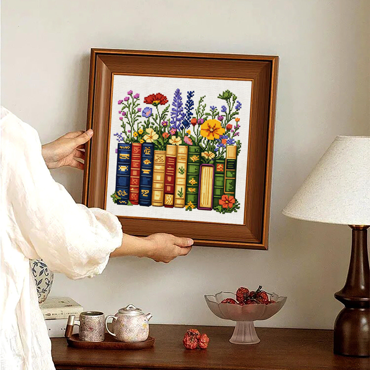 Floral Book Whispers - DIY Cross Stitch Kit