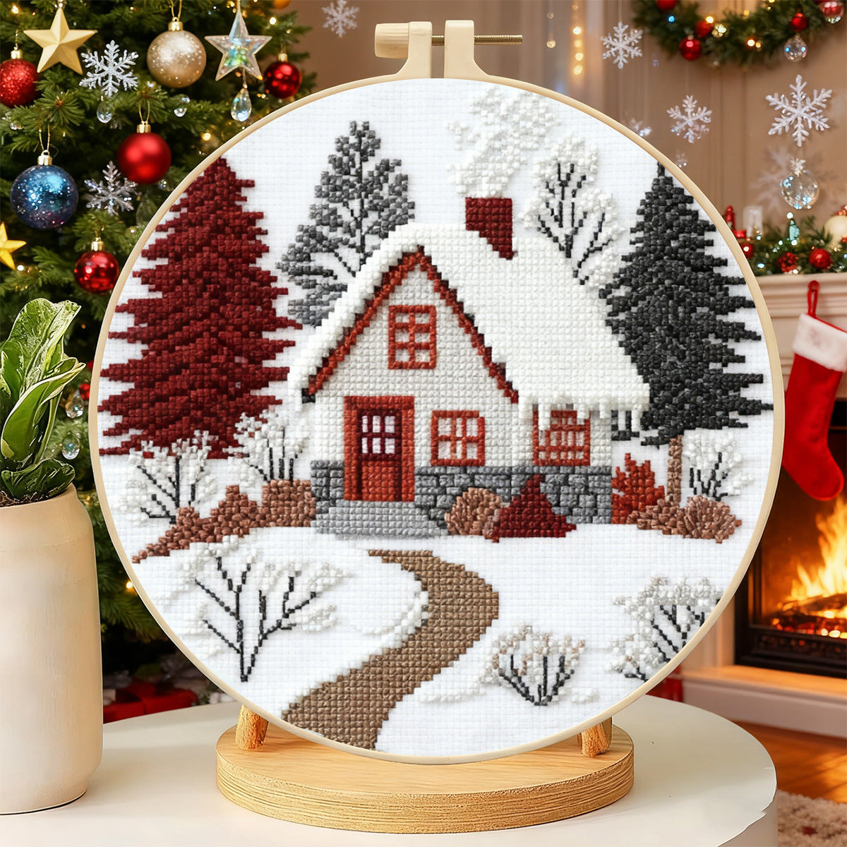 Snowfall Sanctuary - DIY Cross Stitch Kit
