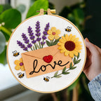Stitched Sentiments Heart Envelope - DIY Embroidery Kit