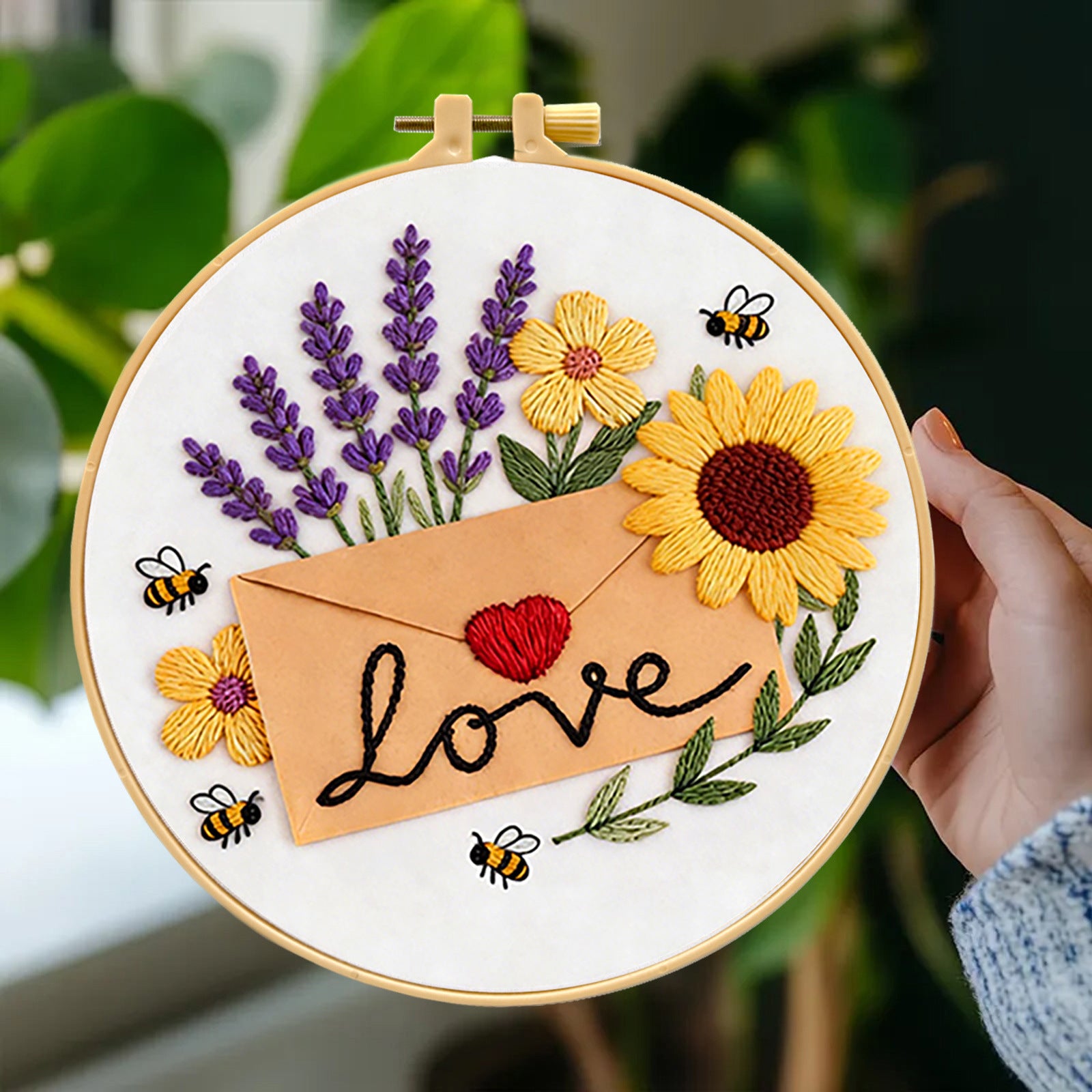 Stitched Sentiments Heart Envelope - DIY Embroidery Kit
