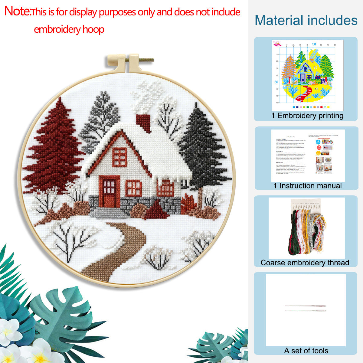 Snowfall Sanctuary - DIY Cross Stitch Kit Detail 5