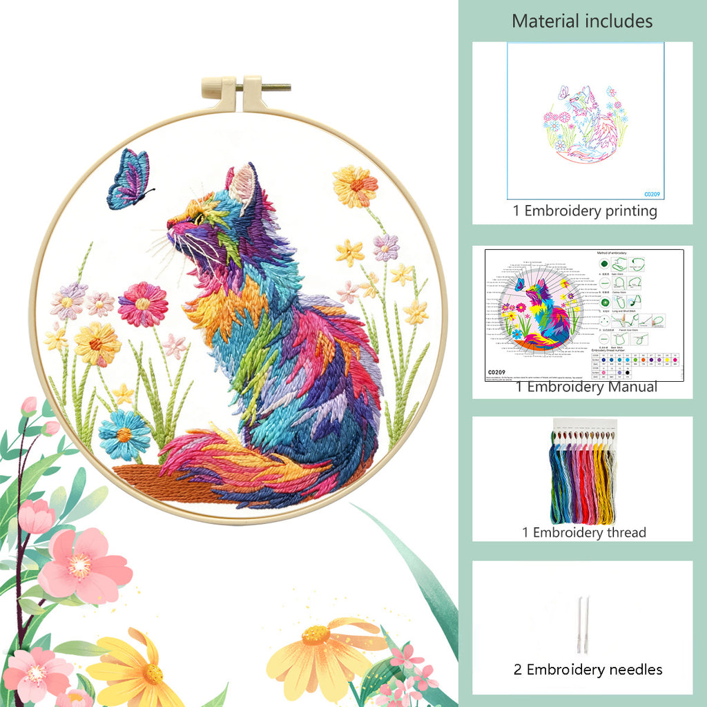 Feline Fantasia - DIY Embroidery Kit Detail 5