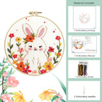 Moonbeam Meadow Rabbit - DIY Embroidery Kit Detail 5