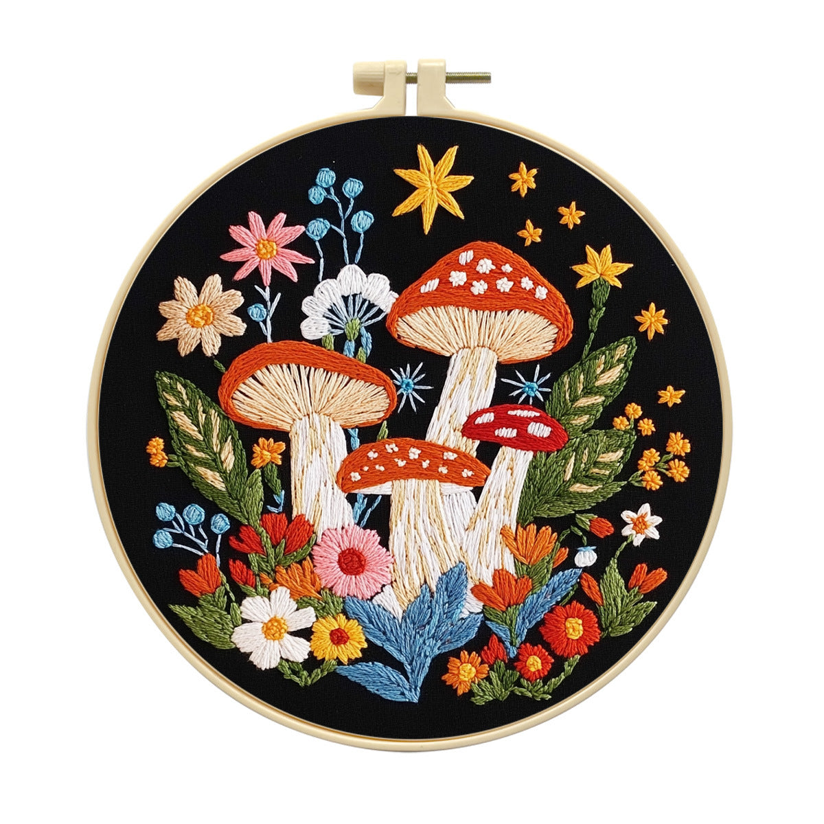Moonlit Mushroom Meadow - DIY Embroidery Kit Detail 4