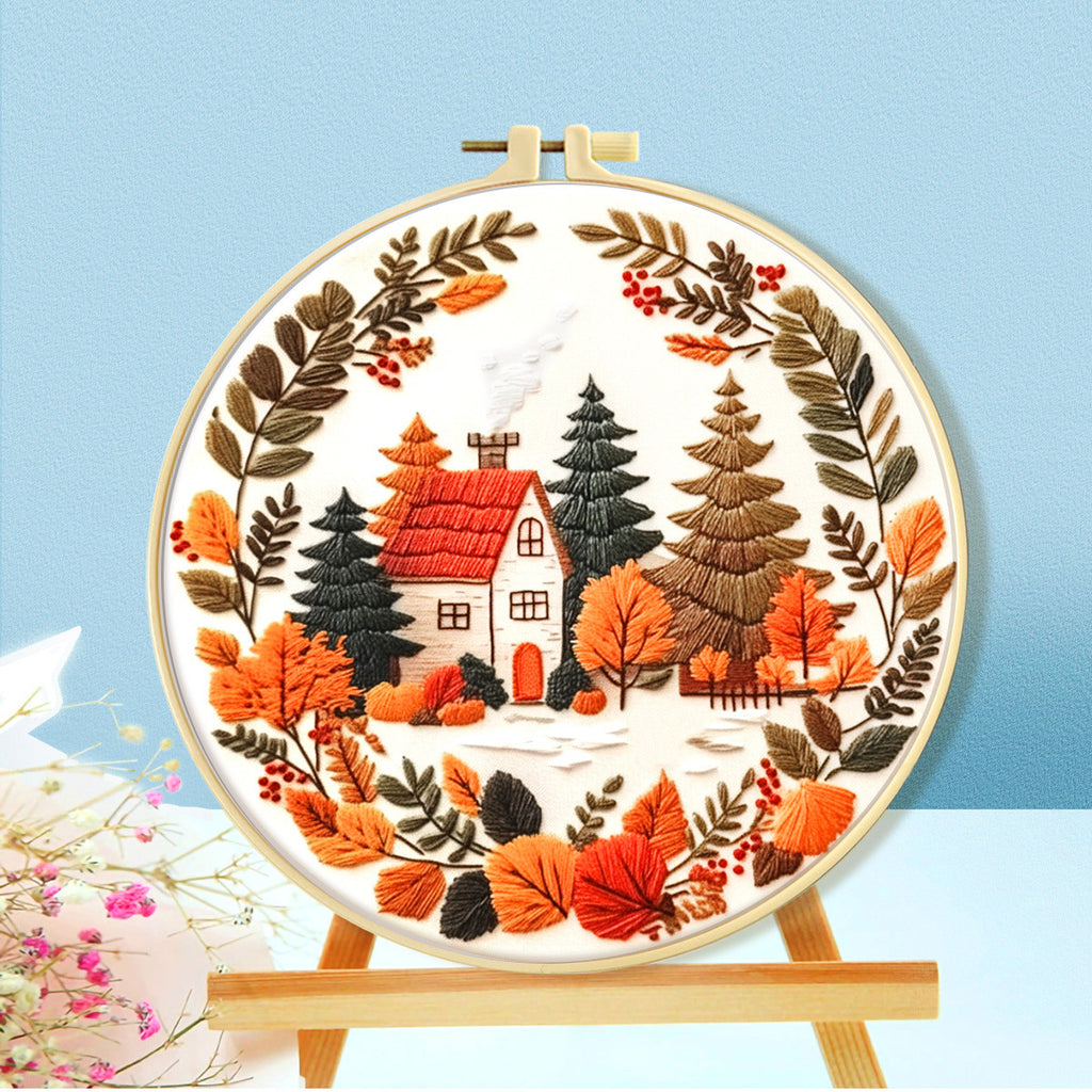 Autumn Woodland Haven - DIY Embroidery Kit Detail 1