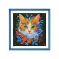 Prismatic Cat Portrait - DIY Cross Stitch Kit Detail 4