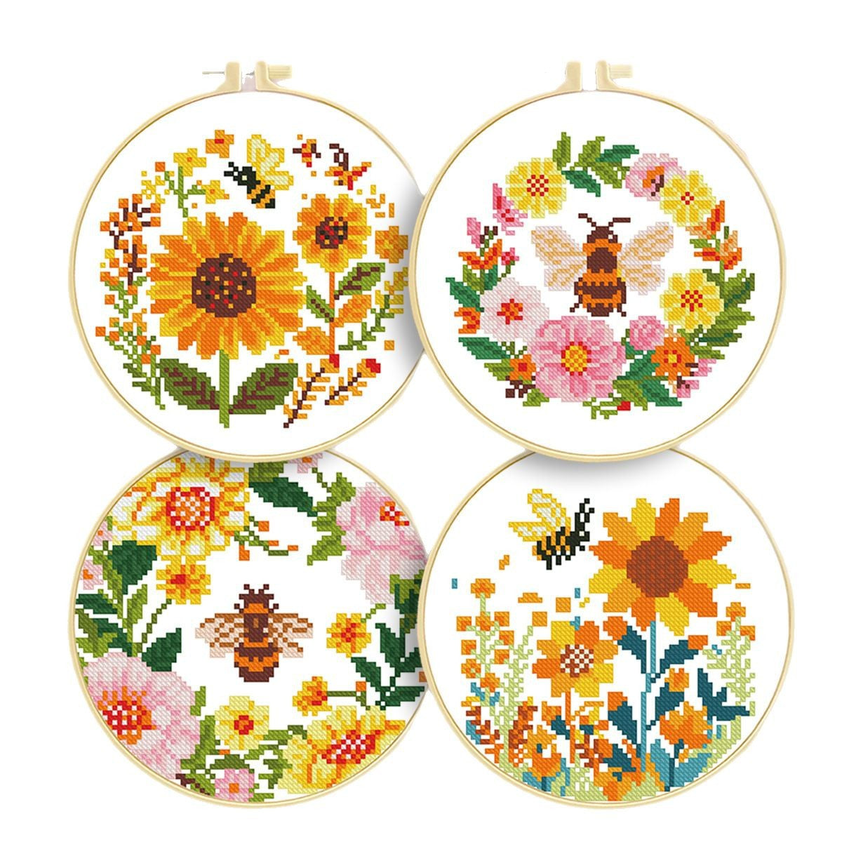 Golden Nectar Wreath - DIY Cross Stitch Kit