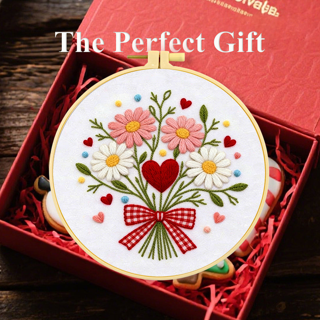 Whispers of Blossom Bouquet - DIY Embroidery Kit Detail 1