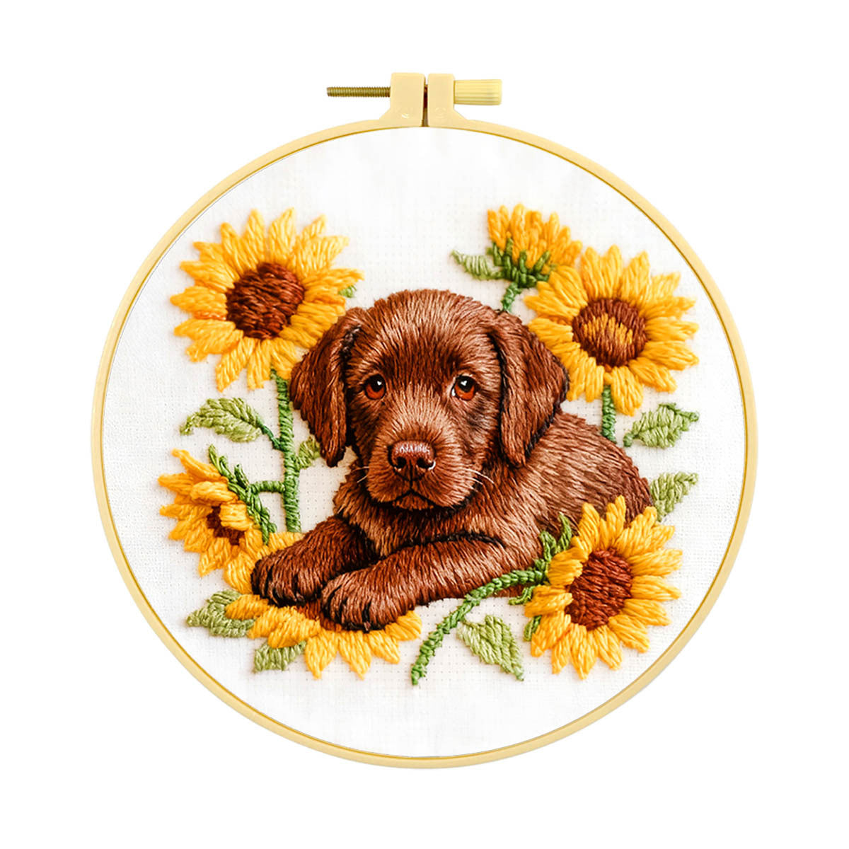 Gentle Gaze of the Labrador - DIY Embroidery Kit Detail 4