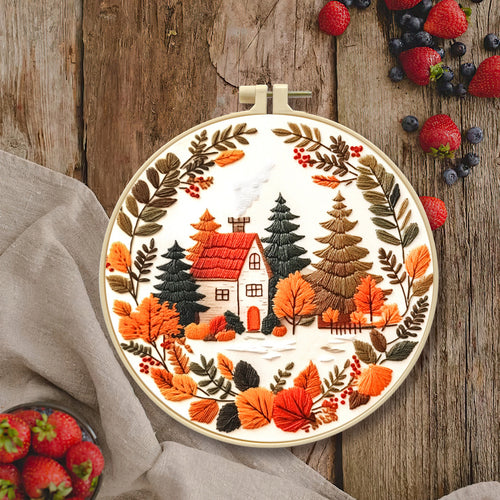 Autumn Woodland Haven - DIY Embroidery Kit