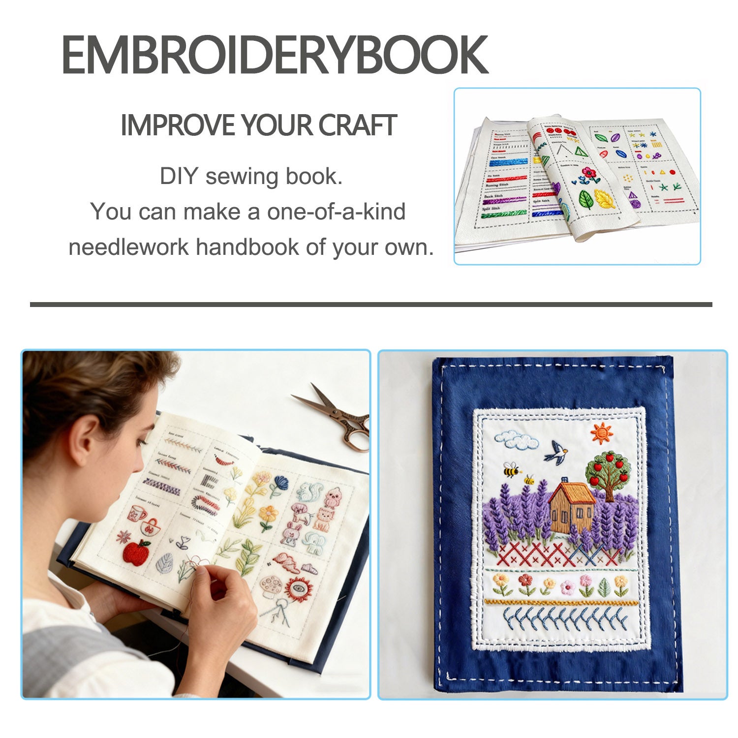 The Embroiderer's Stitch Journal - DIY Embroidery Kit Detail 1