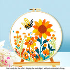 Honeyed Solace - Bee and Wreath Cross Stitch Kit - Beginner Friendly
