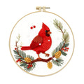 Crimson Songbird's Bloom - DIY Embroidery Kit Detail 4