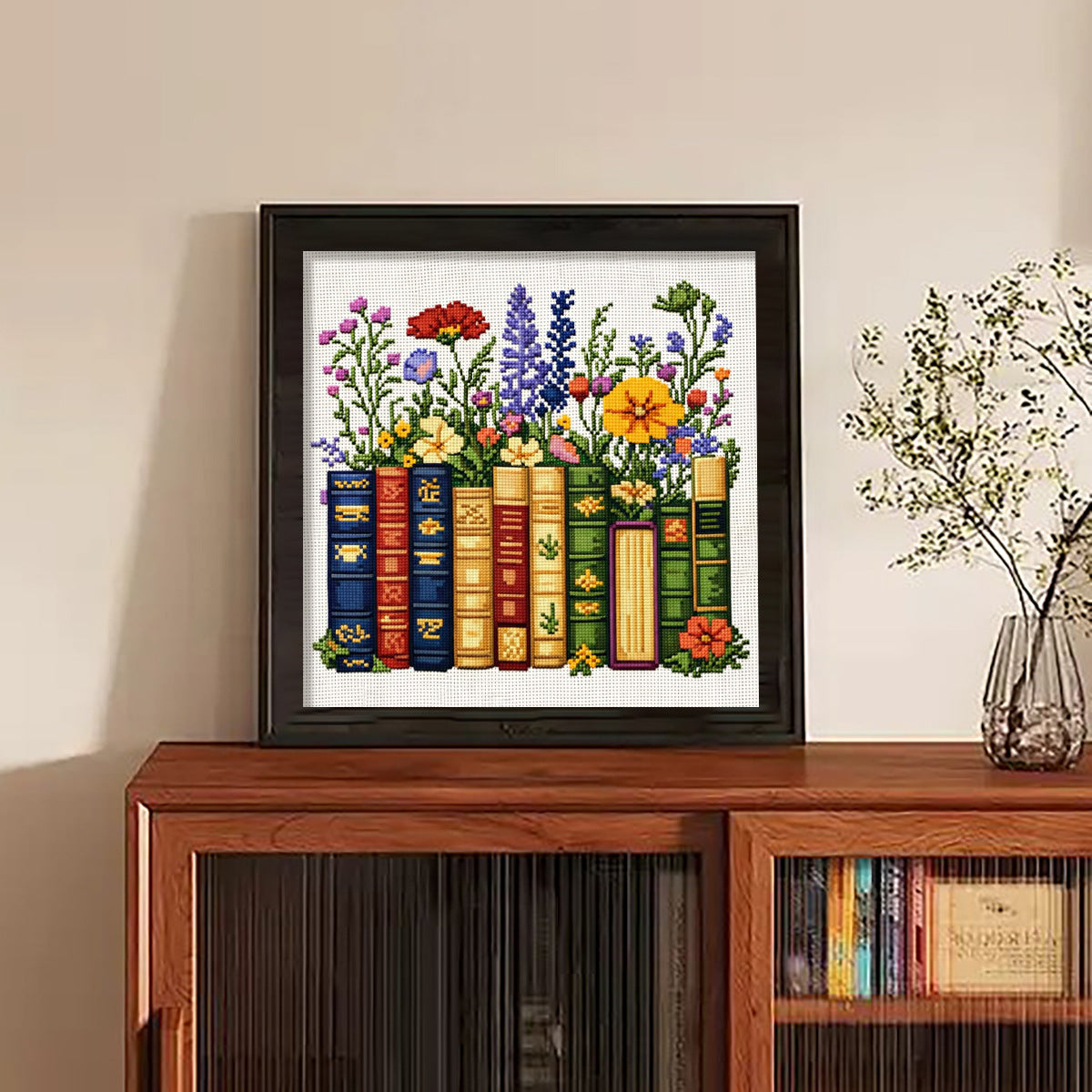 Floral Book Whispers - DIY Cross Stitch Kit Detail 1
