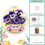 Pansy Reverie - DIY Embroidery Kit Detail 5