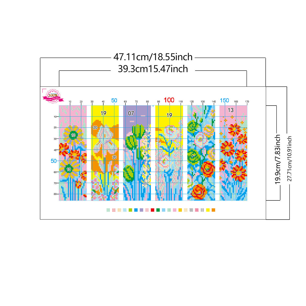 Botanical Reverie Bookmark - DIY Cross Stitch Kit Detail 2