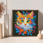 Prismatic Cat Portrait - DIY Cross Stitch Kit