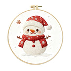 跨境新款刺绣 Christmas圣诞雪人 可爱卡通初学者刺绣材料包批发