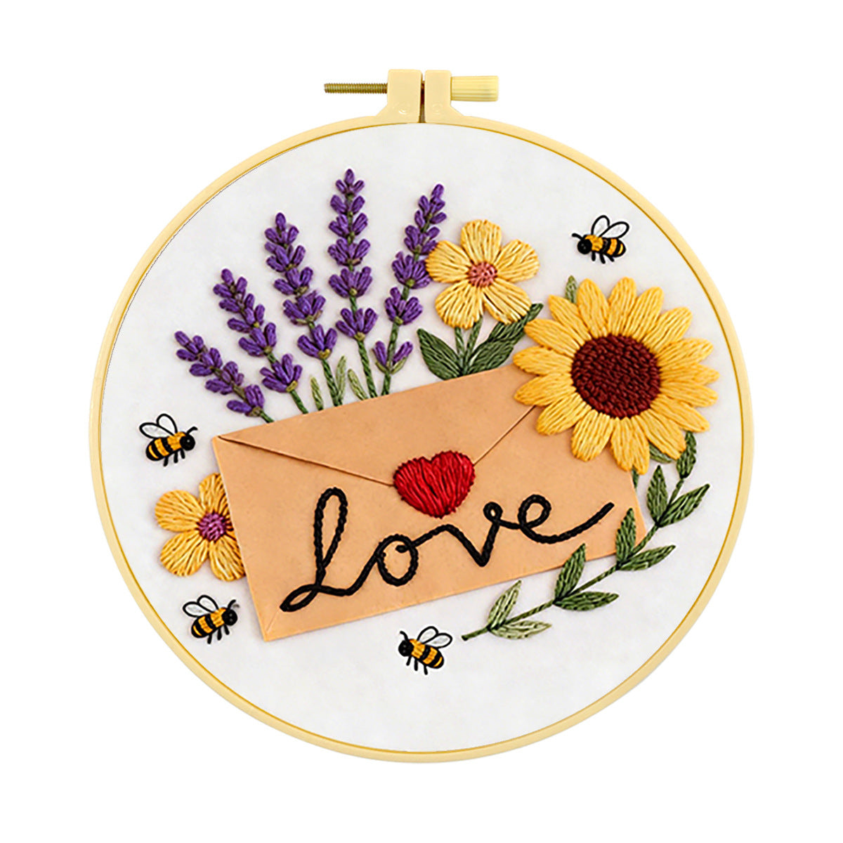 Stitched Sentiments Heart Envelope - DIY Embroidery Kit Detail 4