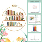 Bookshelf Botanicals - DIY Embroidery Kit Detail 5